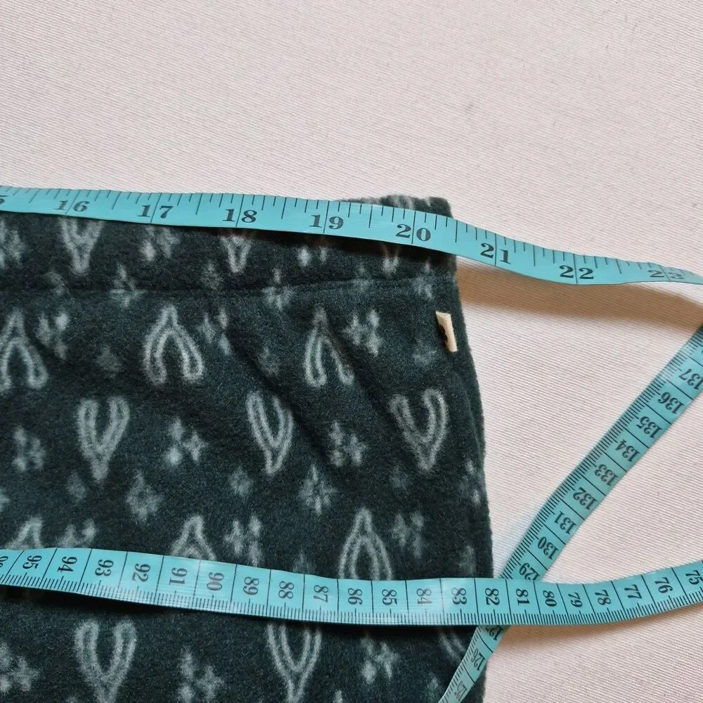 Lucky Brand Women's Wishbone Fleece Pajama Set Size 2X Green Button-Up